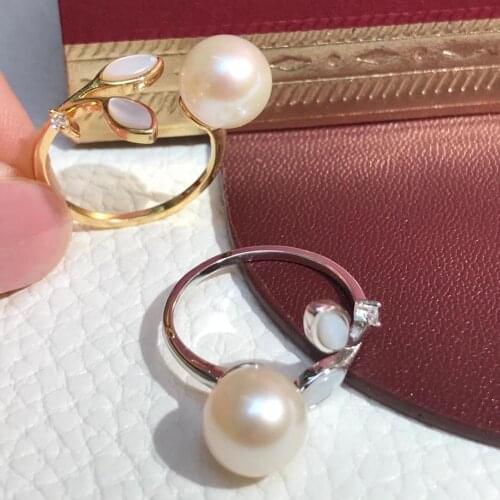 New 925 Sterling Silver Adjustable Ring Settings Findings Mountings Parts for Pearl Corals Jade Crystal, 5pcs/lot