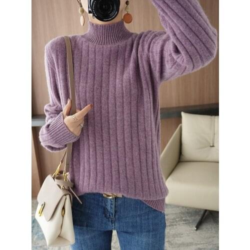 Autumn And Winter New Half Turtleneck Sweater Womens Slim Pullover Cashmere Knit Sweater With A Thin Short Bottoming Shirt Top
