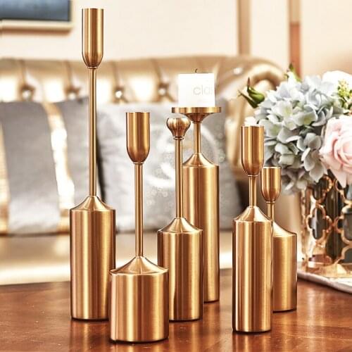 Luxury Gold Home Decoration Wedding Centerpieces Moroccan Decor Pillar Candle Holder Lantern Porta Velas Candle Holders BA60ZT