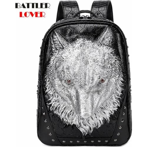 Men And Male New Wolf Design Backpack 3D Animal Head Shoulder Bag Female Portable Computer Bags For Women 2021 Travel Bagpack