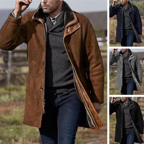 Woolen Windbreaker Coat 2021 Mens Single Breasted Solid Color Jacket Mens Slim Fit Windbreak Long Outwear Men Winter Coats