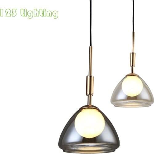 Modern Glass LED Pendant Lights Cord Adjustable Restaurant Bar Bedroom Hanging Light Fixtures Nordic Luminaire E14 G9 Bulb