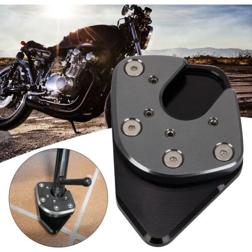 Universal Motorcycle Bike Aluminium Alloy Kickstand Pad Plate Base Bike Side Stand Grip Support Foot Pad Base X ADV