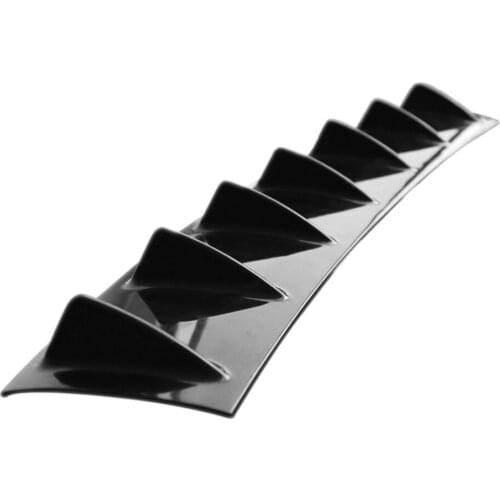 Universal Car Rear Bumper Lip Diffuser 7 Fin Shark Fin Style Car Back Bumper Spoiler Lip Splitter Car-Styling ABS Plastic Top