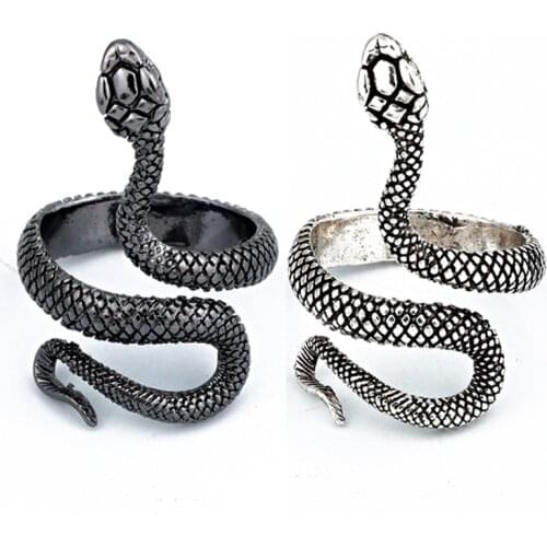 Vintage Punk Snake Shape Ring For Men/Women Accessories Fashion Animal open Rings unisex Trend Jewelry Gift