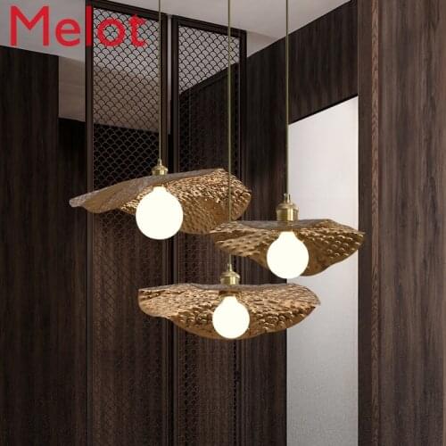High-End Chinese Zen Lotus Leaf Small Droplight Chinese Style Lamps Creative Personality Affordable Luxury Retro Lighting