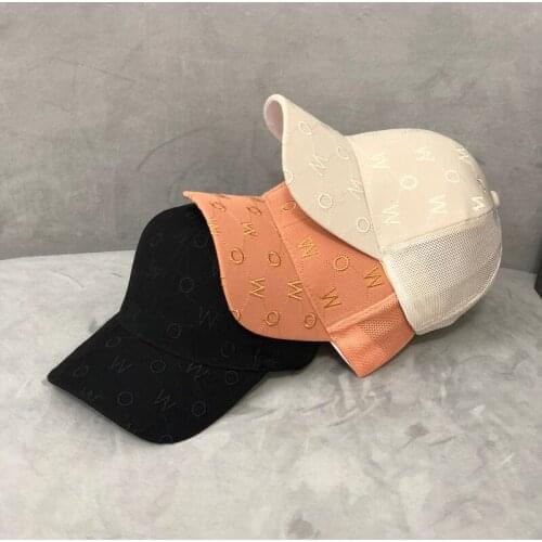 Womens hats Japanese and Korean personality alphabet embroidery baseball caps dome big eaves sports breathable mesh mens cap