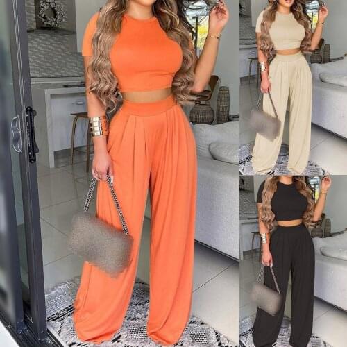 2Pcs Casual Solid Color Women Long Sleeve One Shoulder Top Pants Sport Tracksuit Loose Comfortable Simple Style Tracksuit Set