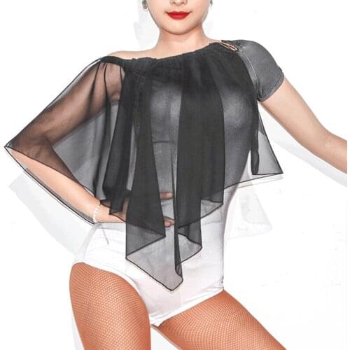 New Style Latin Dance Leotard Mesh Stitching Tops Female ChaCha Competition Wear Rumba Samba Dancing Performance Costume VDB4152