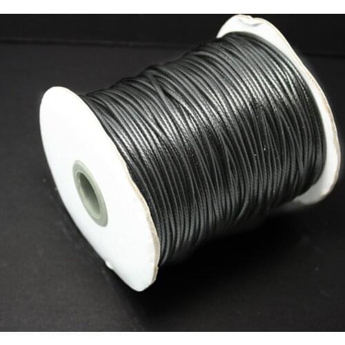 1.5MM Wax Cord 160m/lot Black Jewelry Cord Craft Jewelry Making FXT008-01