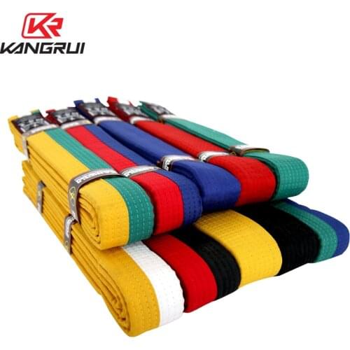 2.5M 2.8M Mutlicolors Cotton Kids Adults Taekwondo Belt Ribbon Waistband Martial Arts Judo Wushu Black Yellow