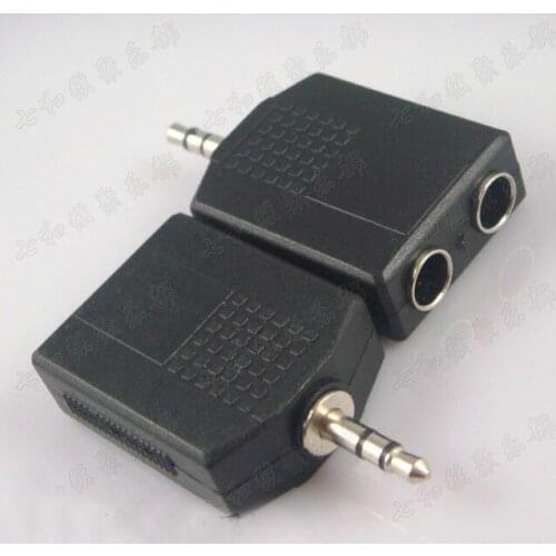 2 Pcs 3.5mm Stereo Plug Male To 2 x 6.35mm Female Jack Audio Adapter for Bass guitar parts(ZJT-1X-2D)