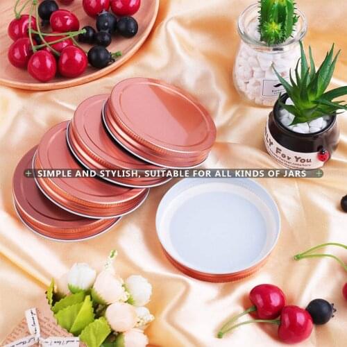 24Pcs 86mm Split-Type Wide Mouth Jars Lids Storage Caps with Silicone Sealing Rings Replacement Seal Cover