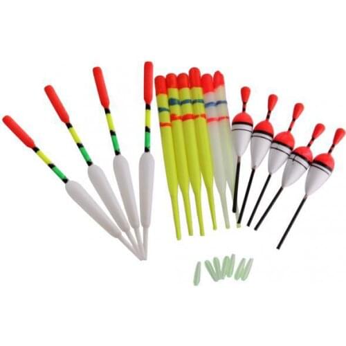2x 15Pcs Assorted Fishing Float Lure Bobbers Slip Strike Tube