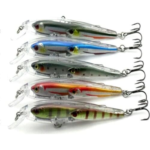 5 Pieces Group Fish Minnow Fishing Lure 10.5cm/11g Bass Tilapia Bream Butterfish Minnow Bait Crankbait Superb Wobbler