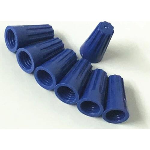 50pcs Blue P2 Twist wire connector nut,Screw cap with spring electrical terminal