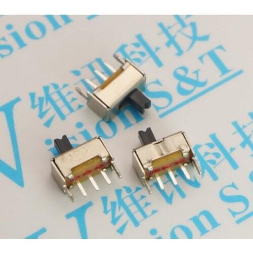 50PCS SS12D07 1P2T DIP 5PIN SPDT toggle switch handle length 4mm slide switches SS-12D07 ROHS