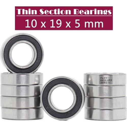 6800 2RS Bearing 10*19*5 mm ( 10 PCS ) ABEC-1 Metric Thin Section 61800RS 6800 RS Ball Bearings 6800RS