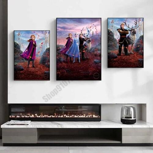 Diy 5d Disney Diamond Painting Princess Anna Elsa Cross Stitch Kits Frozen Characters Diamond Embroidery Home Decoration Gift