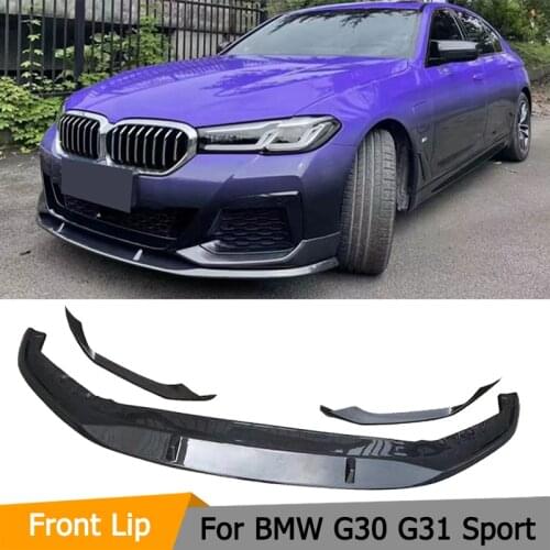 Car Front Bumper Lip Chin Spoiler for BMW 5 Series G30 G31 M Sport Bumper LCI 2021 Carbon Fiber Front Bumper Lip Splitters Apron