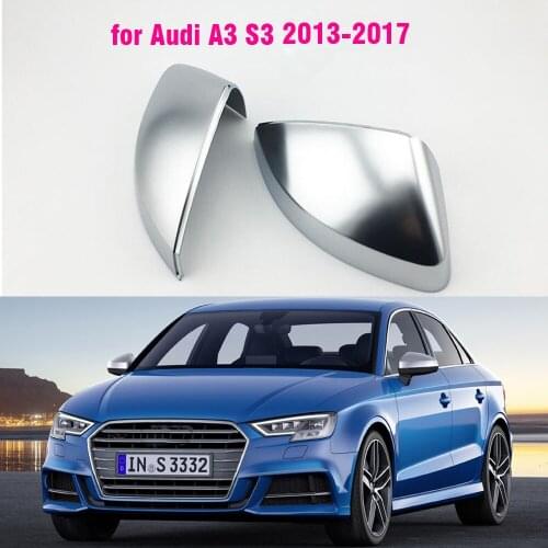 Car Mirror Cover For Audi A3 S3 2013- 2017 Matte Chrome Silver Rearview Mirror Cover Protection Cap Car Styling