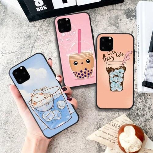 Cute animal bubble tea Phone Case for iPhone 11 12 Pro mini pro XS MAX 8 7 6 6S Plus X 5S SE 2020 XR