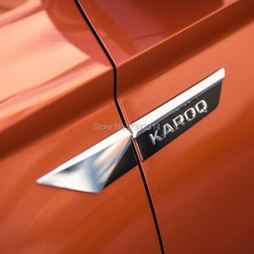 For Skoda Karoq Kodiaq 2017 2018 ABS Car Door Side Wing Fender Emblem Badge Stickers Original Exterior Car Styling Accessories