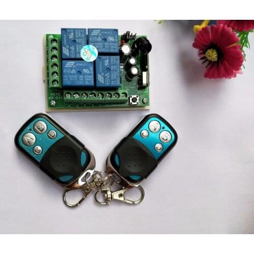 Hot Sale DC 12V 4CH Remote Control Relay Switch 2 Transceiver with 1 Receiver 10--200M Wireless Remote