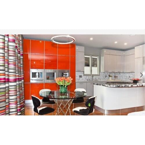 Hot sales high gloss lacquer kitchen cabinets white color modern 2PAC kitchen furnitures L1606080