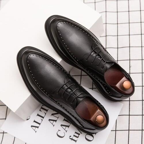 Mazefeng classic British leather shoes mens casual driving shoes Oxford mens shoes business banquet office dress shoes Eu38-44