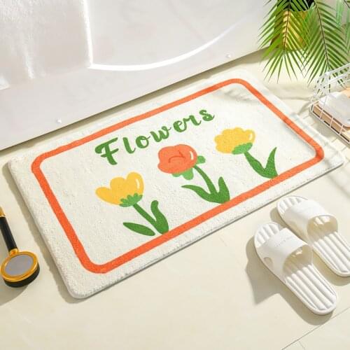 Cartoon Carpet Entrance Plush Warm Rectangle Carpet Water absorption Non-slip Cute Cloud Rainbow Mat Rug Bedroom BathRoom Mats