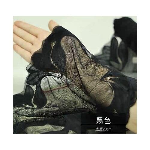 1 Meter Luxury Elastic Lace Ribbon Coffee Black Purple Stretch Lace Trimming Underwear Garter DIY Sewing Craft Accessories 20cm