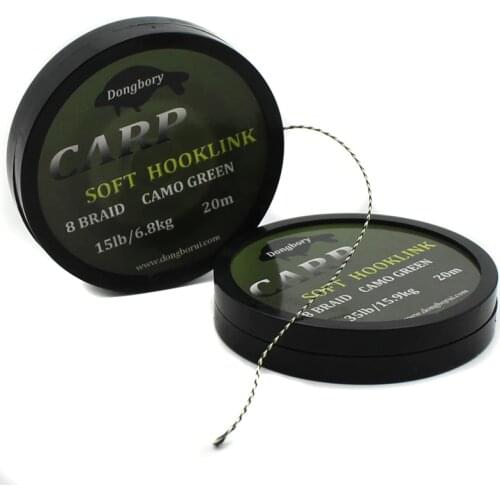 2pcs Carp Fishing Line Soft Hook Link Carp Hooklink Uncoated Braid Line for Hair Rig 15IB 25IB 35IB Carp Coarse Fishing Tackle