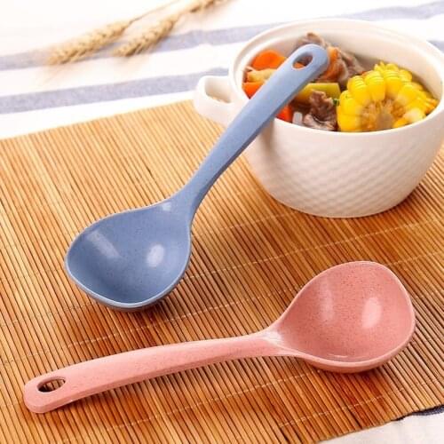 Health and environmental protection spoon household wheat fiber kitchen tableware round ear spoon porridge spoon