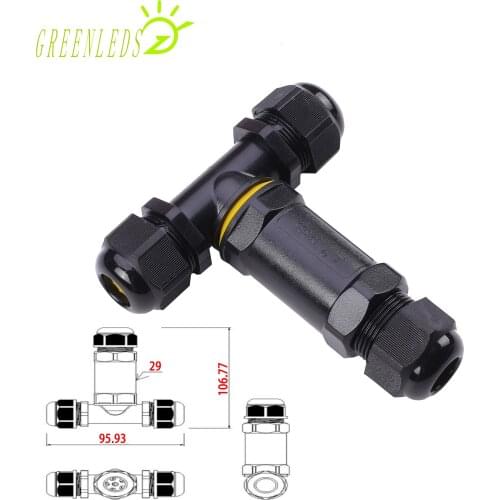 External Sleeve Coupler IP68 Waterproof 3Pin T Junction Box Outdoor Electrical Cable Connector with High Quality