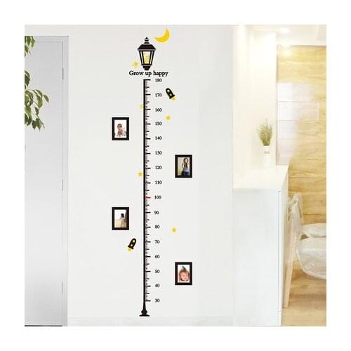 Kids Room Wall Sticker DIY Baby Room Wall Decoration Street Lamp Photo Frame Height Stickers Originality Vestibule Living Room Wallpaper