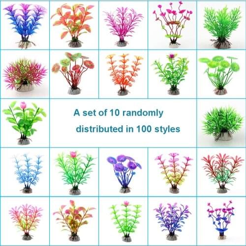 New 10PCS Set Fish Tank Landscaping Decoration Plastic Simulation Aquarium Aquarium Scenery Immortal Aquatic Ornaments Supplier