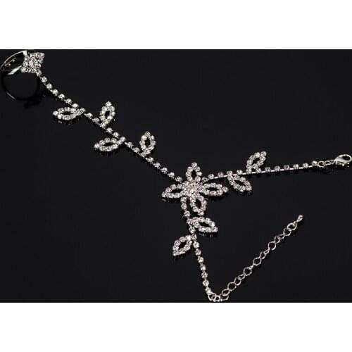 New 2016 Brand New Multi-Layer Tassel Alloy Rhinestone Bracelet Cuff Hand Harness Chain Wedding Xmas#B109