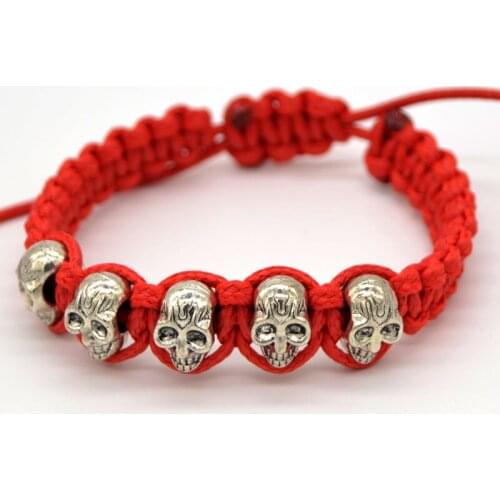 New Style Jewelry Rope voven bracelet alloy Skull Hand Work Chain Lovers Bracelets