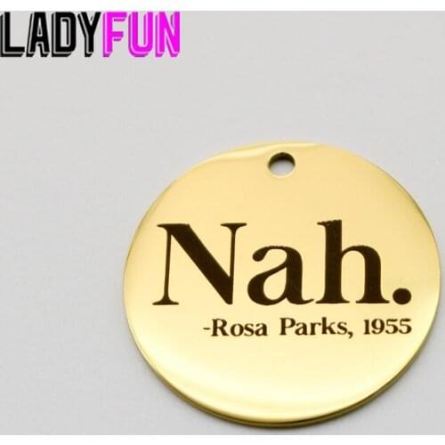 Black People Charm Nah. Rosa Parks 1955 Charms Stainless Steel Charms Pendant High Polish Mirror Surface Pendant