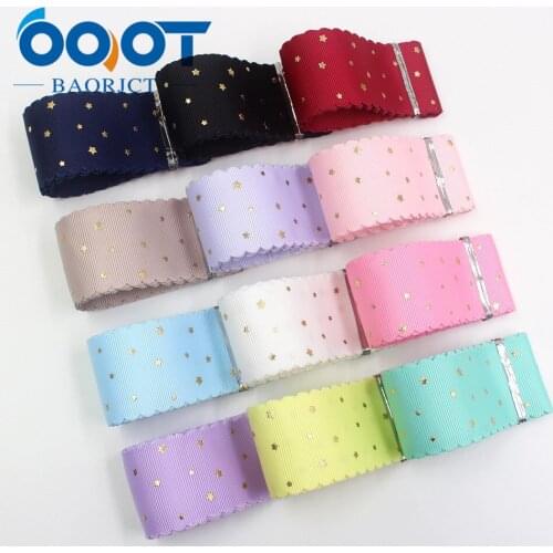 OOOT BAORJCT I-19729-1735,38mm,10yards Solid color hot stamping bow-knot grosgrain Ribbons,bow cap DIY accessories decorations