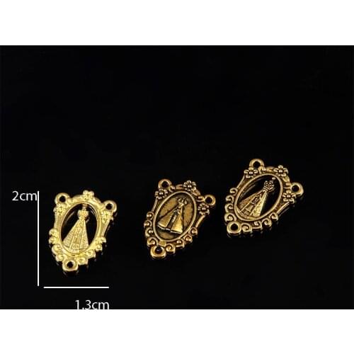 Gold-plated religious Virgin Mary rosary center pendant medallion, rosary handmade center DIY accessories