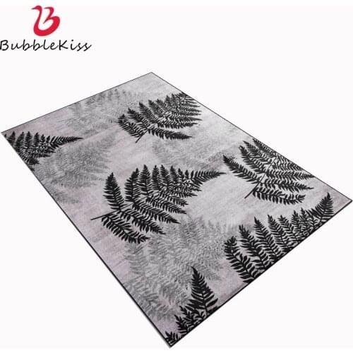 Bubble Kiss Nordic Style Living Room Carpet Grey Leaf Pattern Decorative Carpet Grey Leaf Rug Decorative Carpet Floor Mat Rug