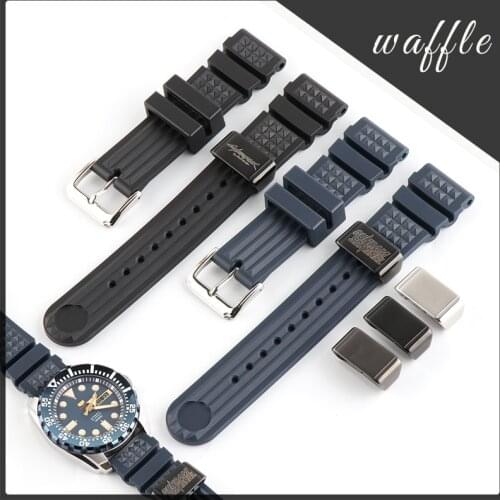 Watchband Silicone Natural Fluorine Rubber Strap for Seiko Watch Correa Sangle Gurt Cinghia Accessories Kautschukband Bracelet