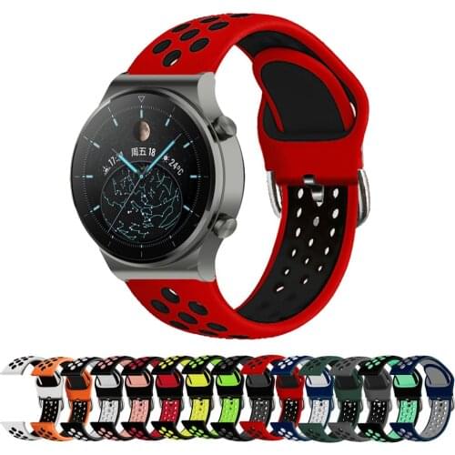 Silicone 22MM Wristbands For Samsung Galaxy Watch 46mm Gear S3 Classic/Frontier Galaxy Watch 3 45mm Bracelet For Huawei GT Strap