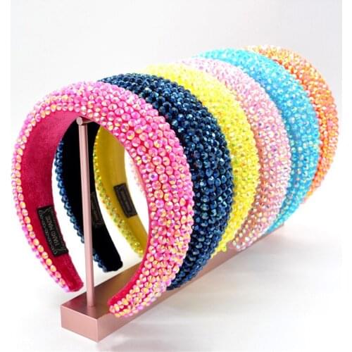 Luxury Rhinestone Headband Womens Crystals-Inlaid Sponge Baroque Headband Luxury Design Wide-Brimmed Headband ZD2036