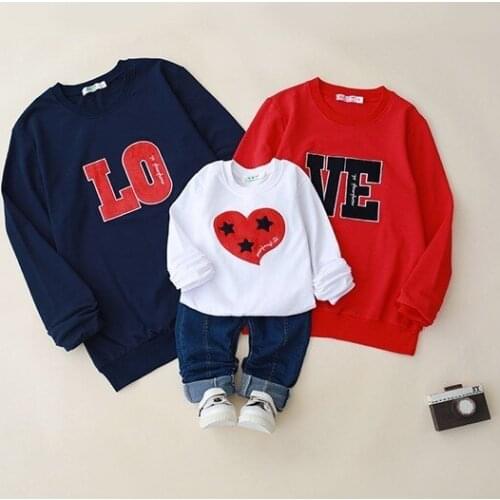 Family Look Love Letter Print Father Son Sweatshirt Mother And Daughter Clothes Mom Dad Baby Pullovers Cotton Family Clothing
