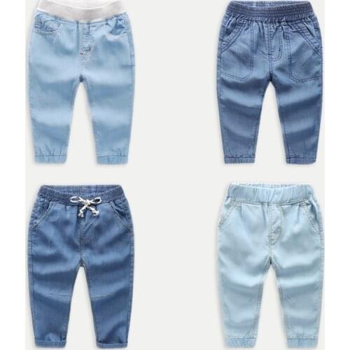 Boys Pants Kids Boy Jeans Elastic Waist Casual Jeans Spring Autumn Boys Jeans Childrens Fashion Teenager Boys' Trousers