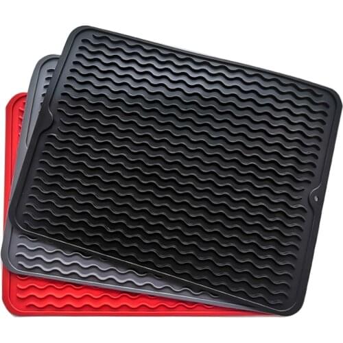 Dish Silicone Drying Mat Trivet Table Placemat Countertop Mat Tableware Dishwasher Cup Cushion Pad Drainer Dinnerware Mat 310g