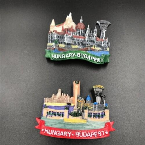 Hungary travel fridge magnets Budapest architectural souvenirs places of interest resin crafts european decoration collection